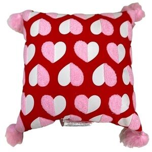 Spritz Valentine’s Day Heart Square Throw Pillow Tassels Target 16” By 16”